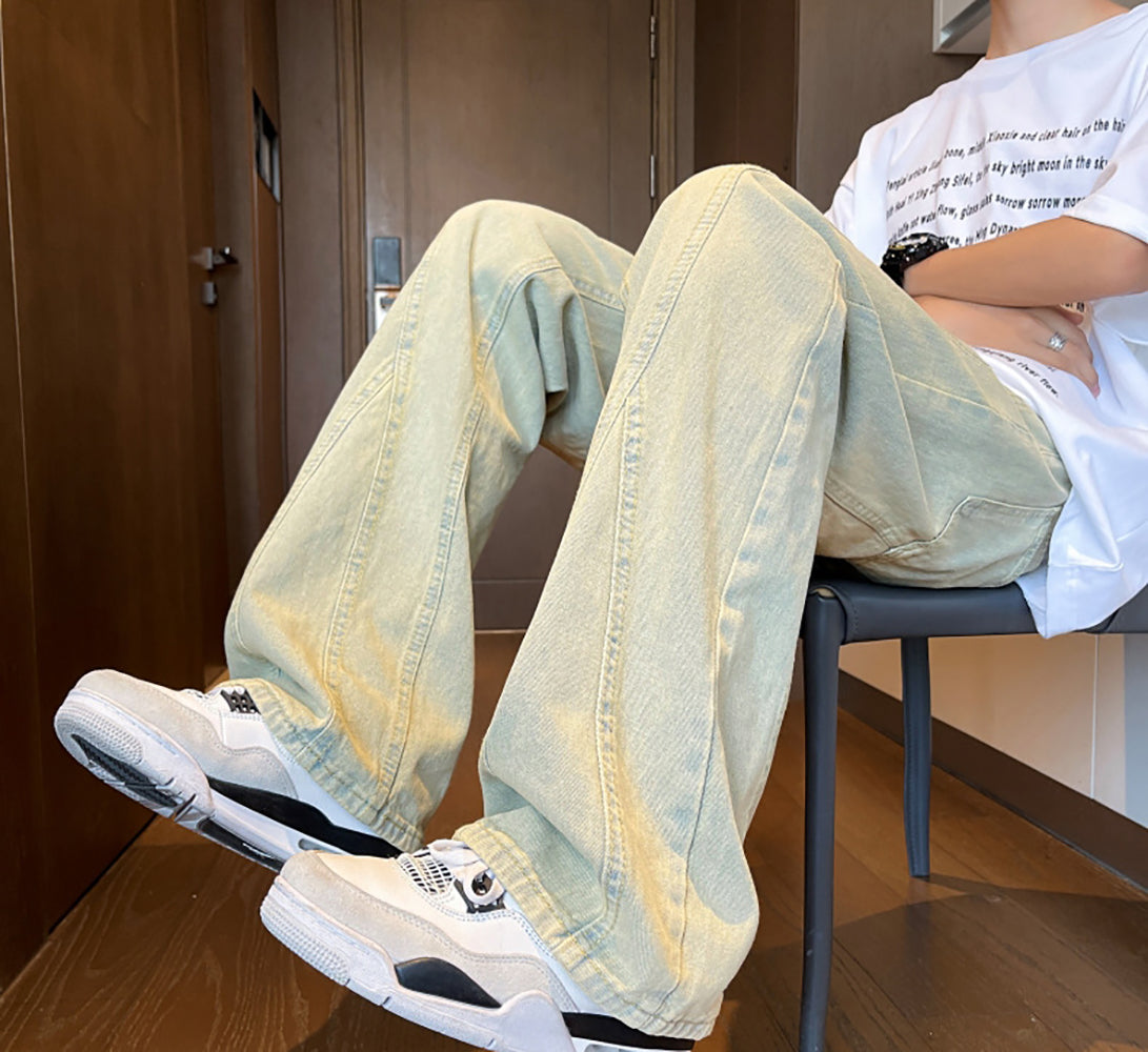 Men Straight Fit Light Fade Jeans