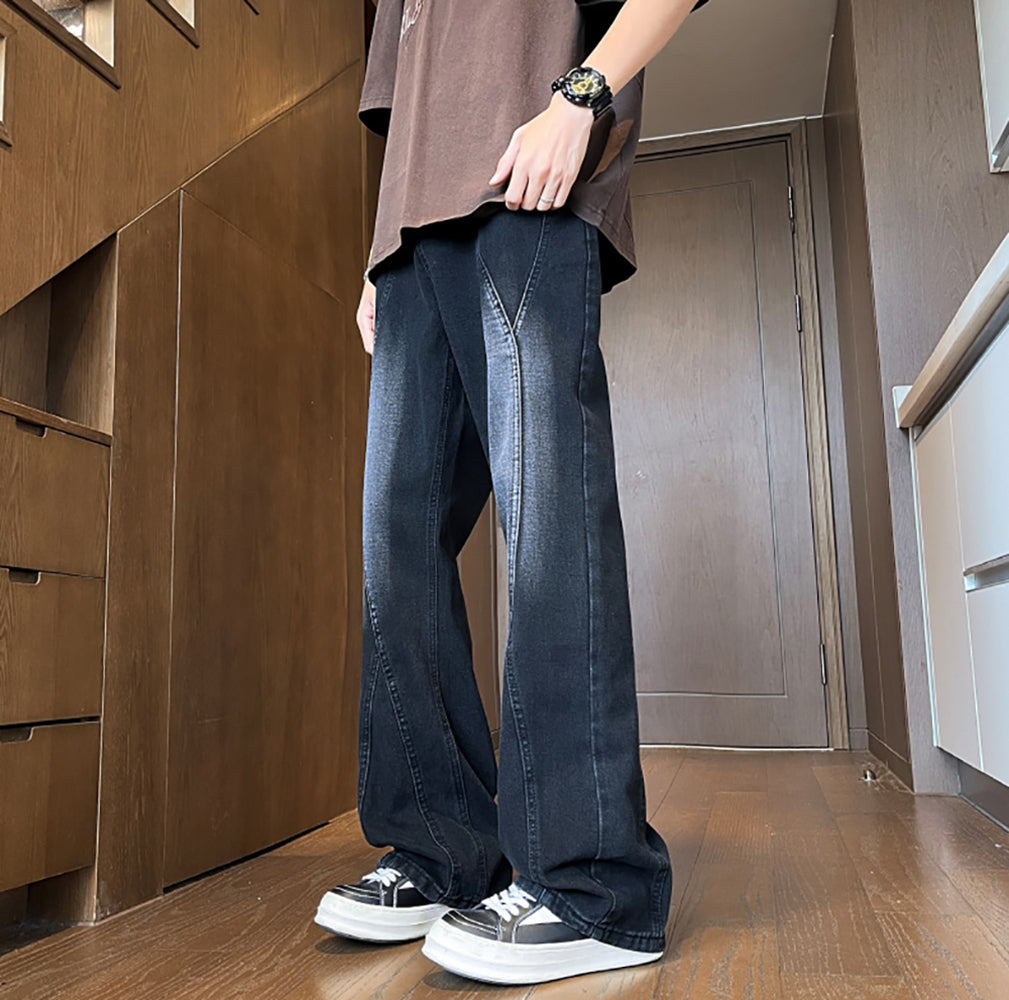Men Wide Leg Dark Fade Jeans