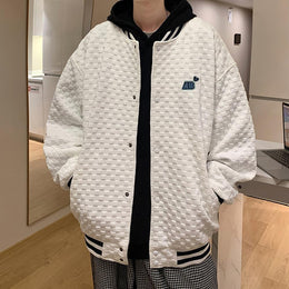 Men Hooded Typography Printed Casual Bomber Jacket