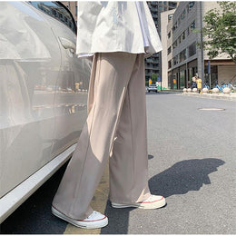 Men Loose Fit Easy Wash Flat-Front Wide Leg Trousers