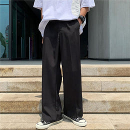Men Loose Fit Easy Wash Wide Leg Trousers
