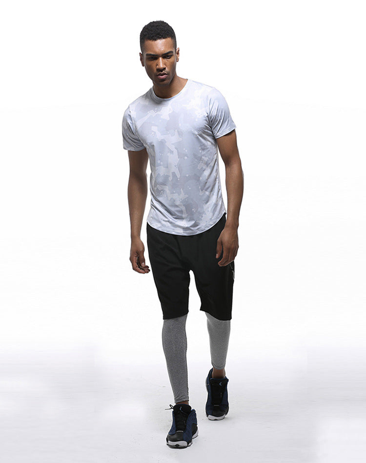 Abstract Printed Round Neck Short Sleeves T-shirt