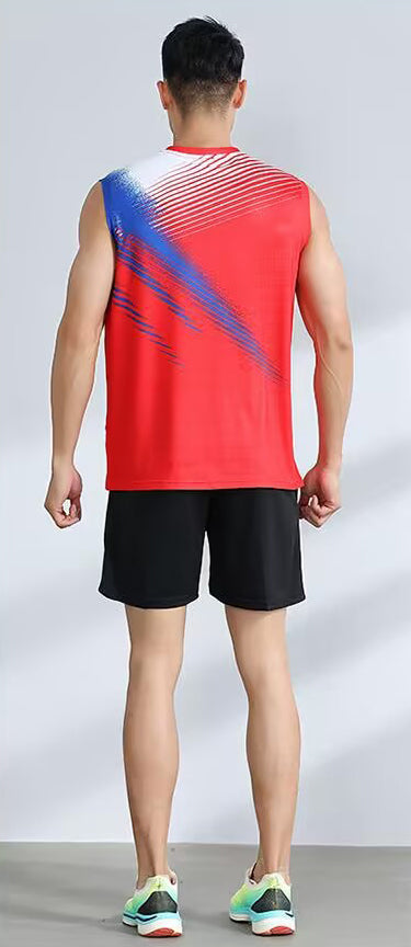 Printed Raw Edge Sleeveless T-shirt