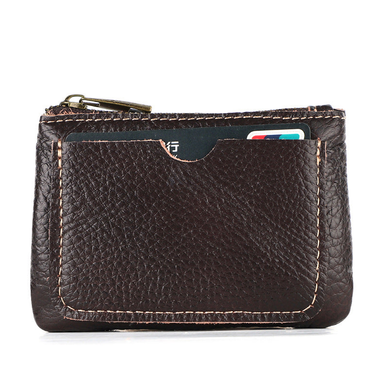 Men Leather Zip Around Wallet
