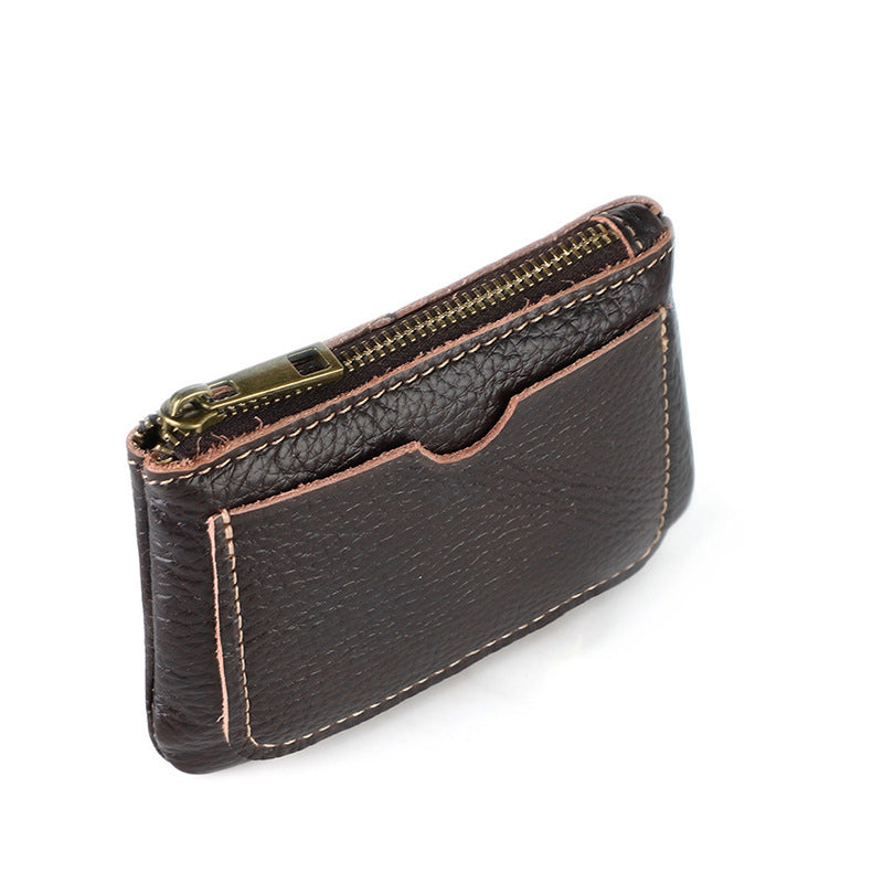 Men Leather Zip Around Wallet