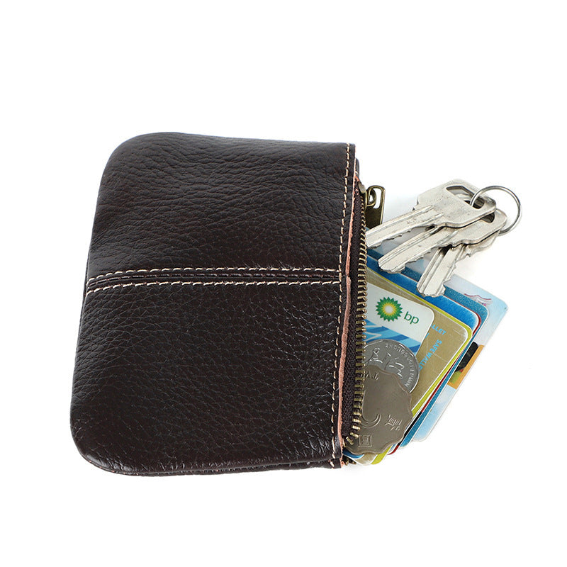 Men Leather Zip Around Wallet