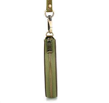 Men Leather Zip Around Wallet
