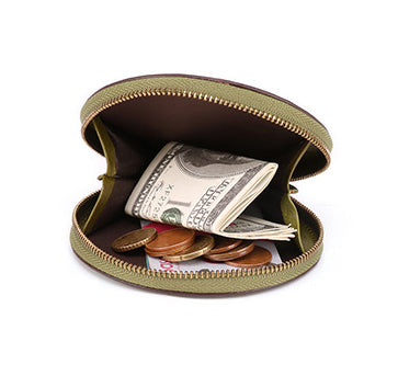 Men Leather Zip Around Wallet