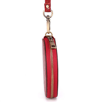 Men Leather Zip Around Wallet