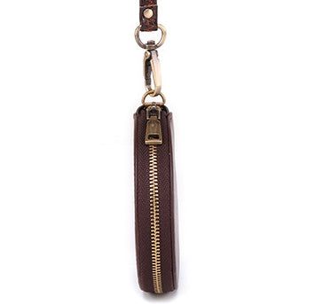 Men Leather Zip Around Wallet