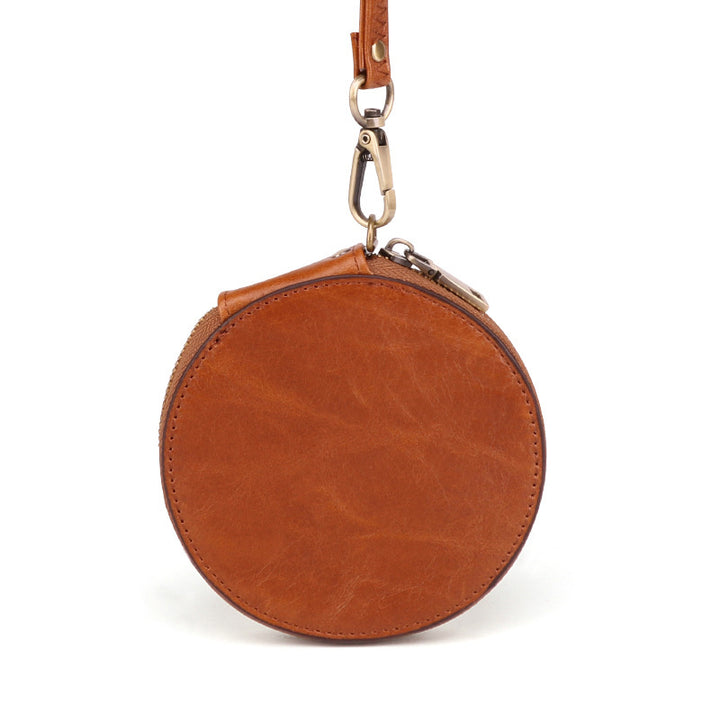 Men Solid Leather Zip Around Wallet