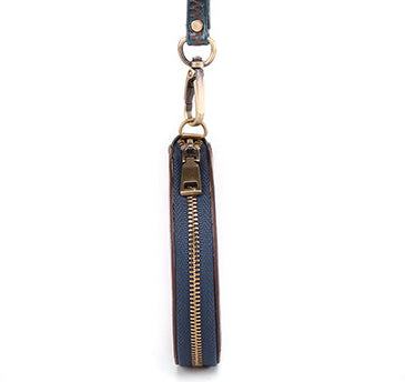 Men Leather Zip Around Wallet