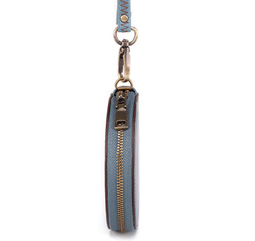 Men Leather Zip Around Wallet