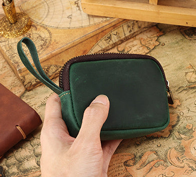 Men Leather Zip Around Wallet