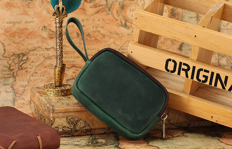 Men Leather Zip Around Wallet