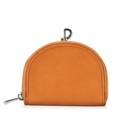 Men Solid Leather Zip Around Wallet