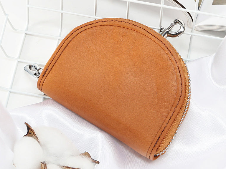 Men Solid Leather Zip Around Wallet