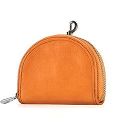 Men Solid Leather Zip Around Wallet