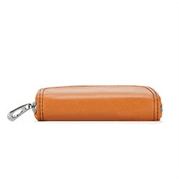 Men Solid Leather Zip Around Wallet