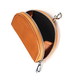 Men Solid Leather Zip Around Wallet