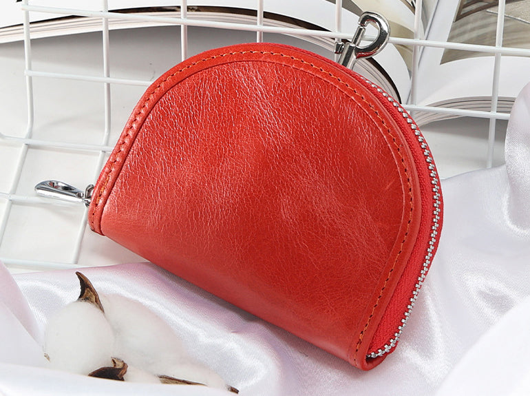 Men Leather Zip Around Wallet
