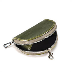 Men Leather Zip Around Wallet