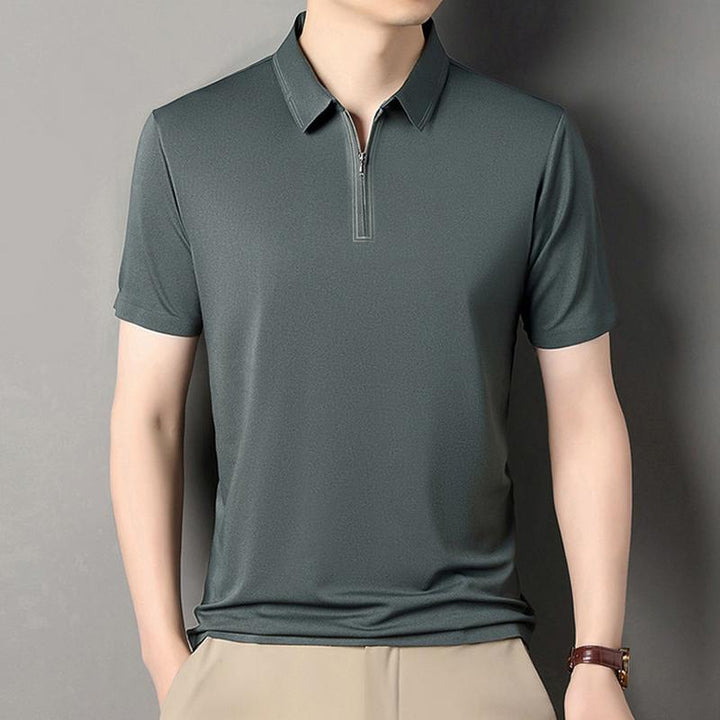 Polo Collar Raw Edge T-shirt