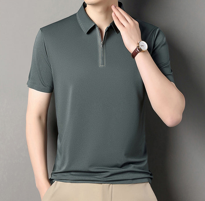 Polo Collar Raw Edge T-shirt