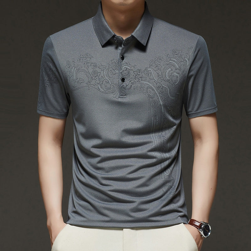 Men Printed Regular Fit Polo Collar T-shirt