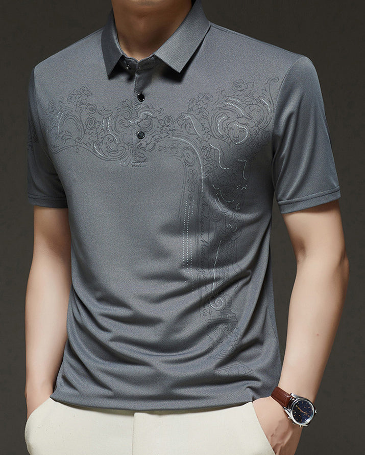 Men Printed Regular Fit Polo Collar T-shirt