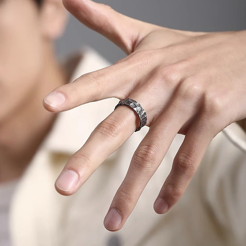 Men Silver-Plated  Adjustable Finger Ring