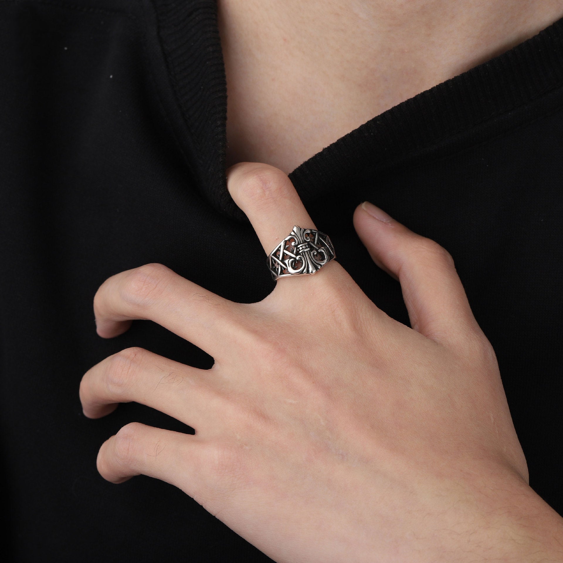 Silver-Plated  Adjustable Finger Ring