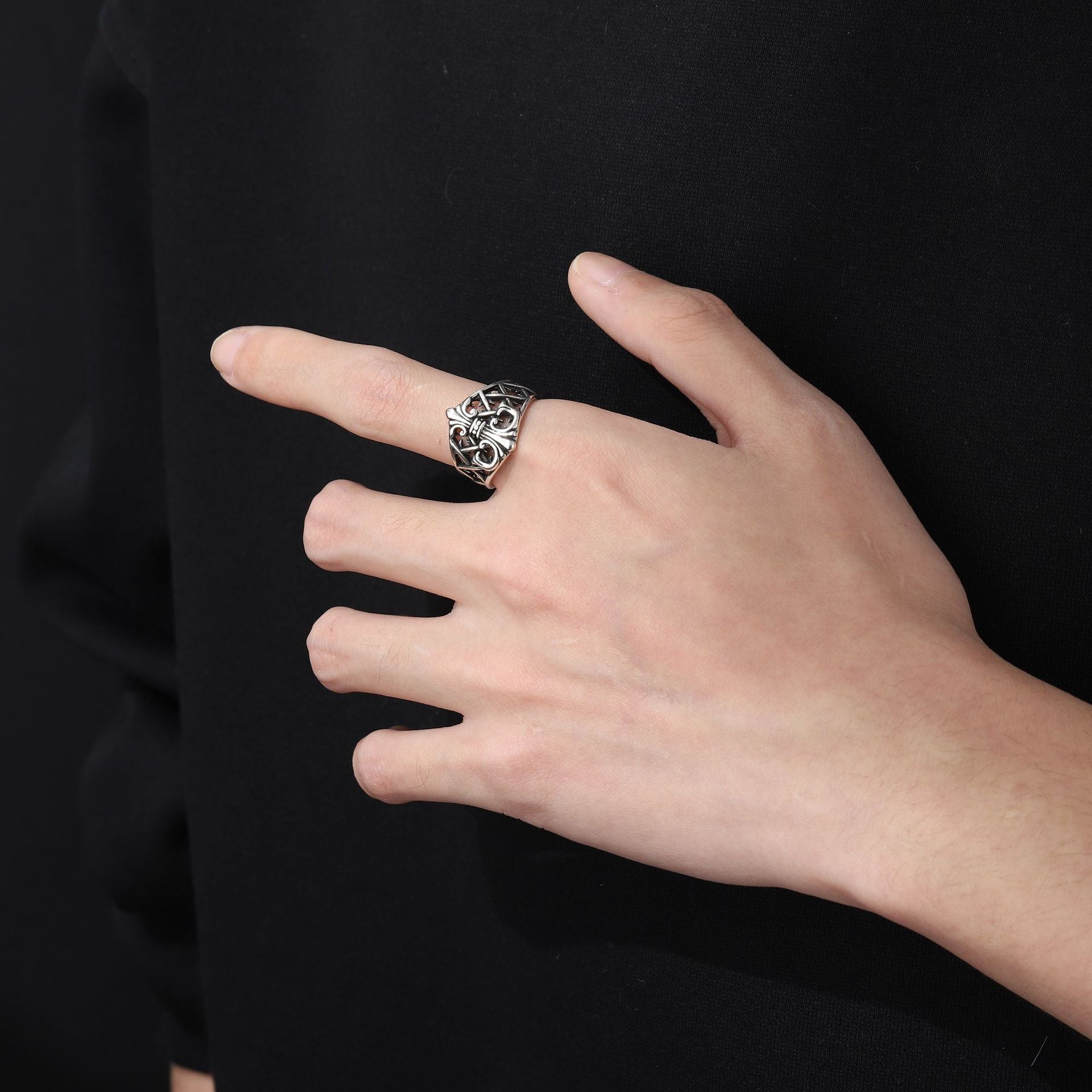 Silver-Plated  Adjustable Finger Ring
