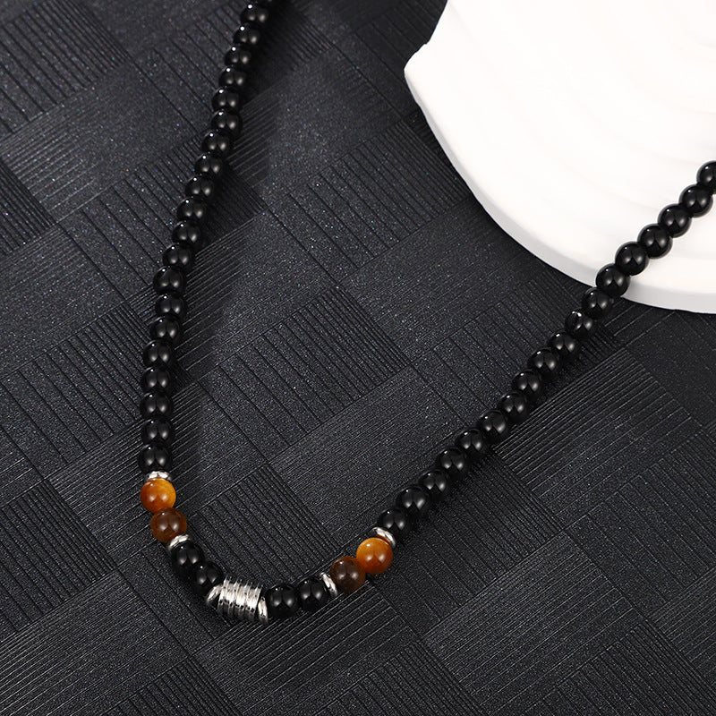 Silver-Plated Artificial Beaded Minimal Necklace