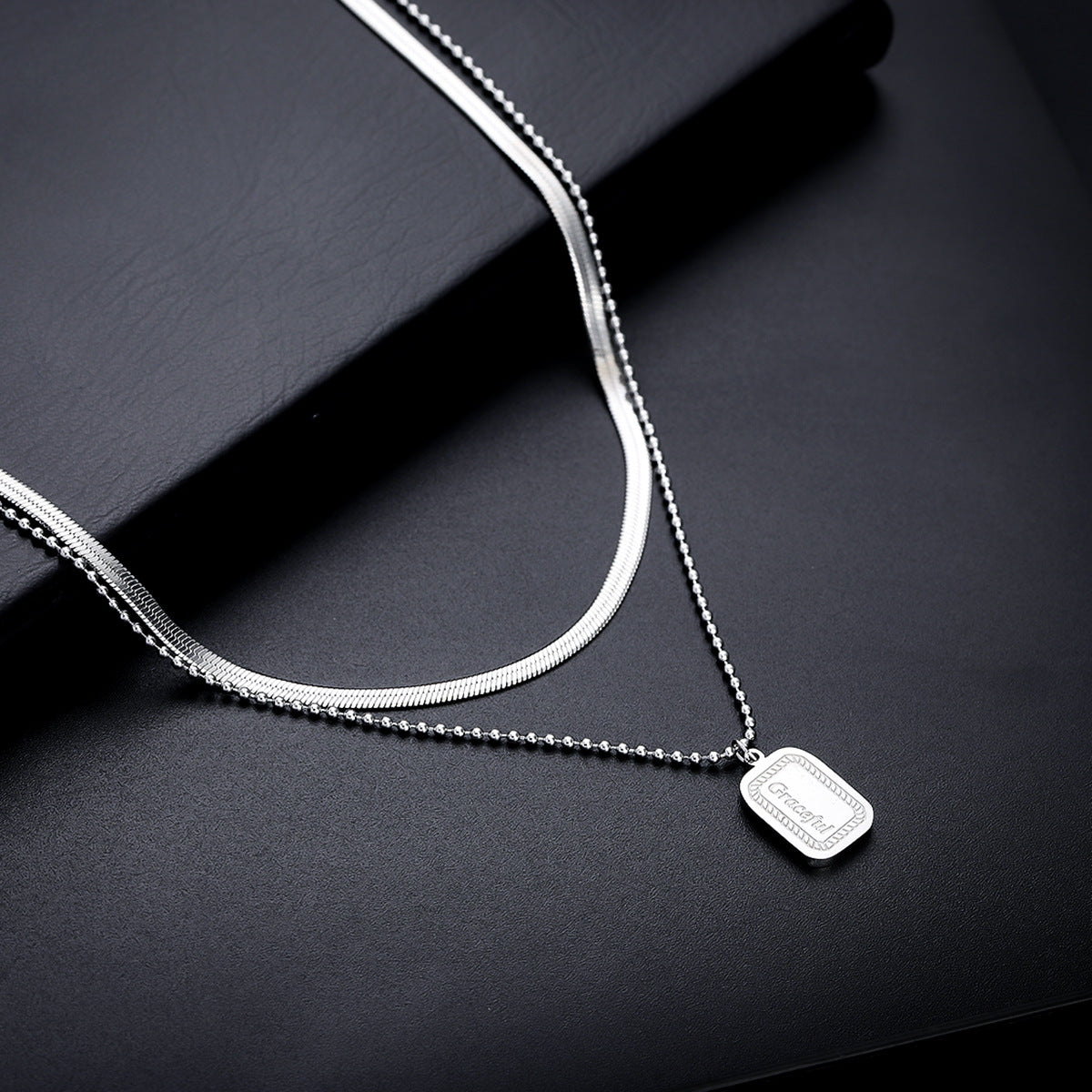 Silver-Plated  Stainless Steel Minimal Chain