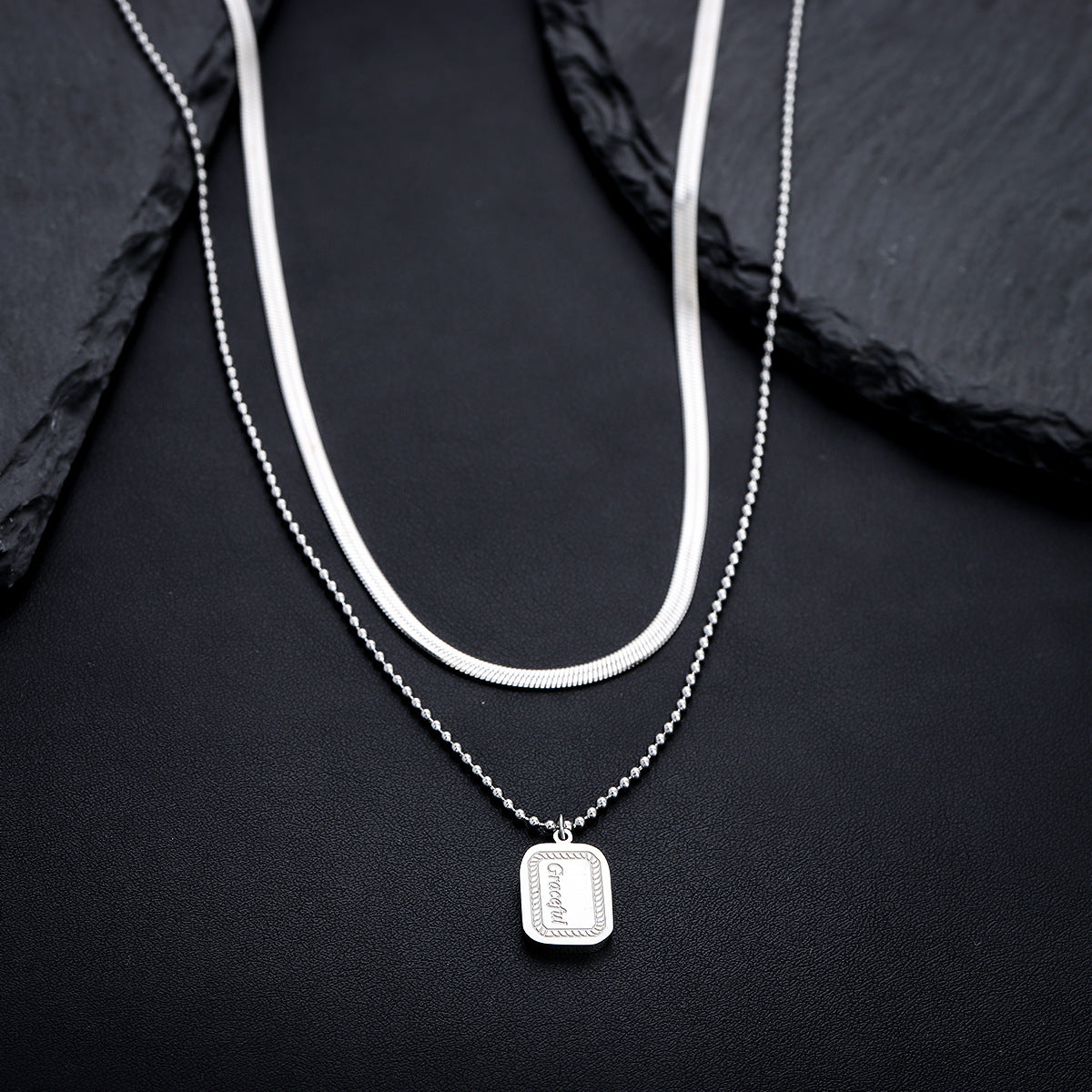 Silver-Plated  Stainless Steel Minimal Chain