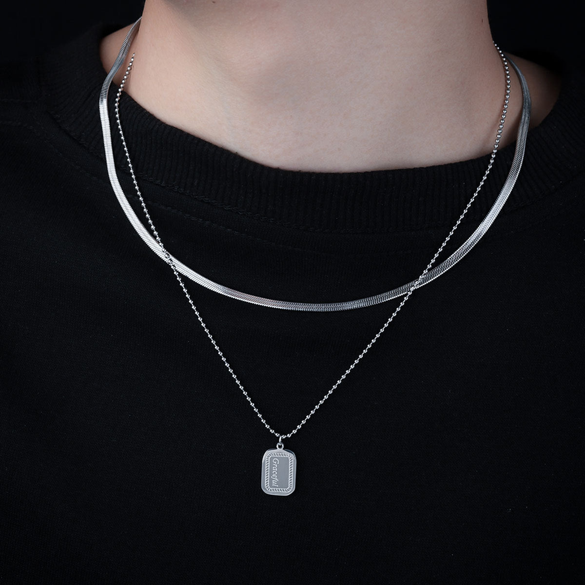 Silver-Plated  Stainless Steel Minimal Chain