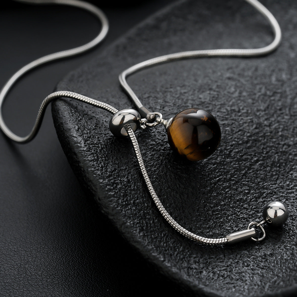 Stainless Steel Silver-Plated Artificial Stones Minimal Necklace