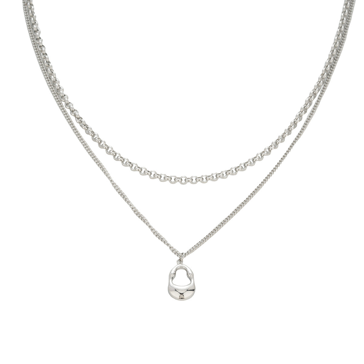 Stainless Steel Silver-Plated Minimal Necklace