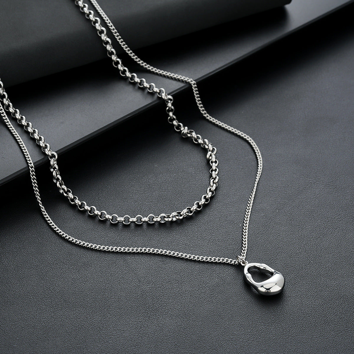 Stainless Steel Silver-Plated Minimal Necklace