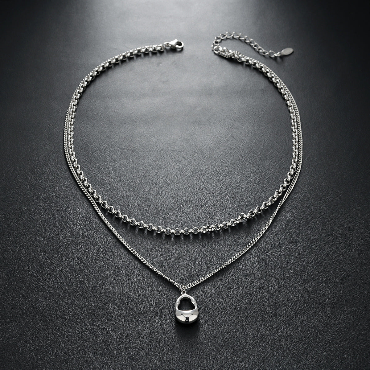 Stainless Steel Silver-Plated Minimal Necklace