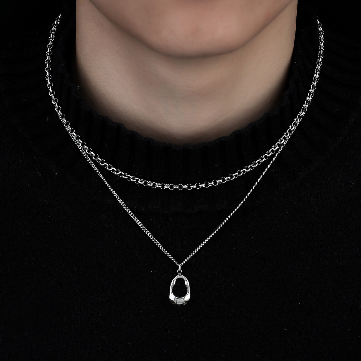 Stainless Steel Silver-Plated Minimal Necklace