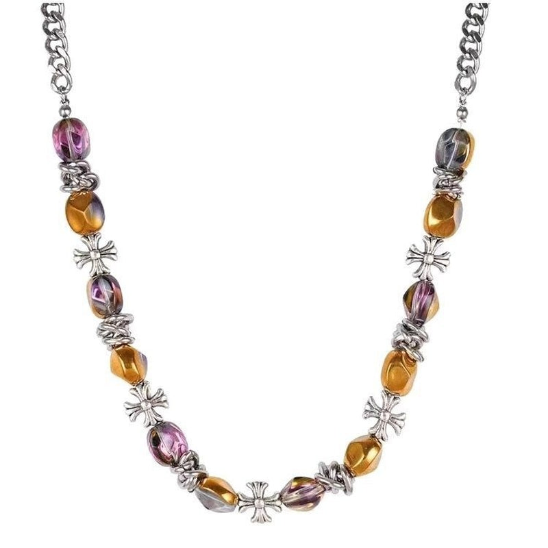 Silver-Plated Enamelled Necklace