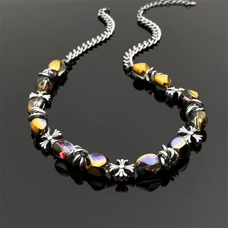 Silver-Plated Enamelled Necklace