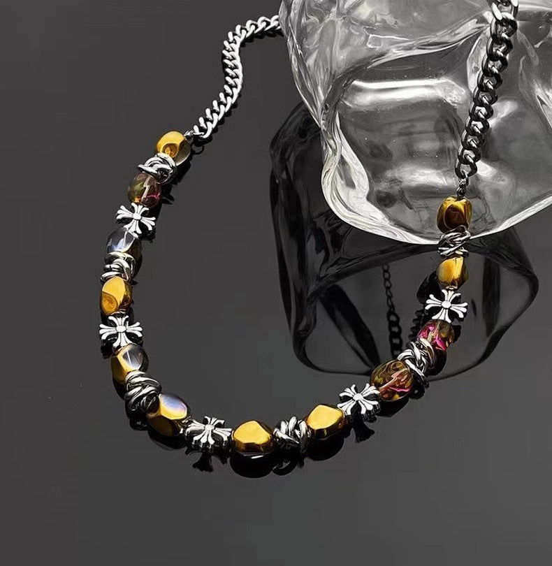 Silver-Plated Enamelled Necklace