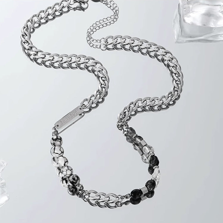 Silver-Plated Enamelled Necklace