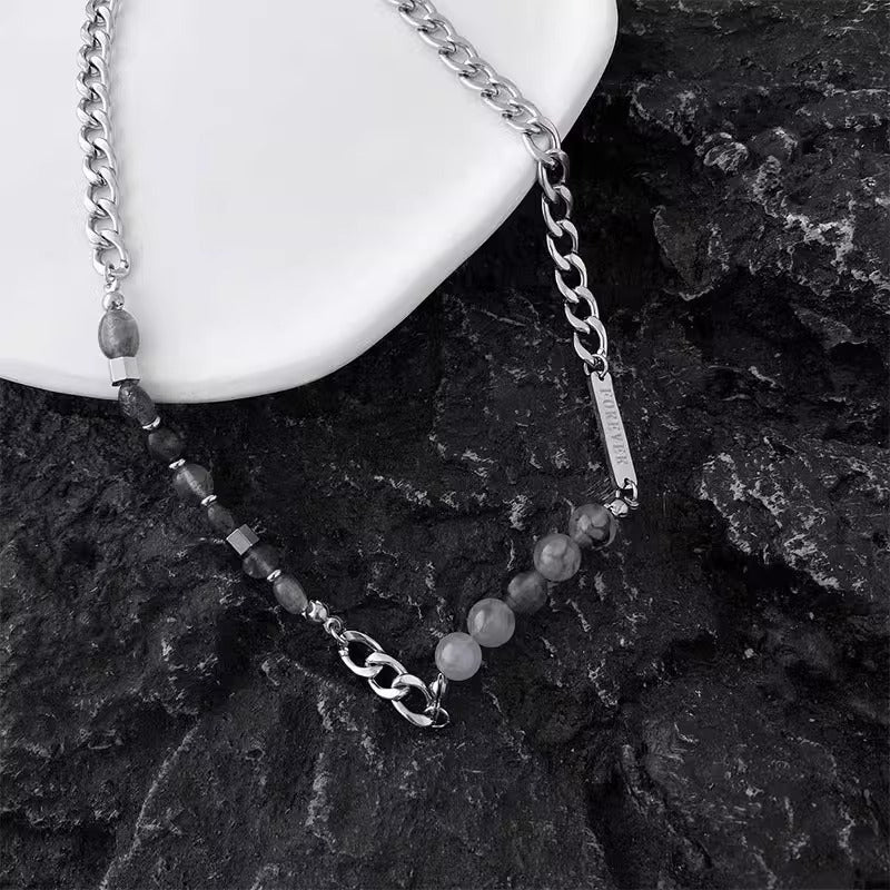 Silver-Plated Enamelled Necklace