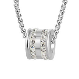 Stainless Steel Silver-Plated Artificial Stones Studded Chain