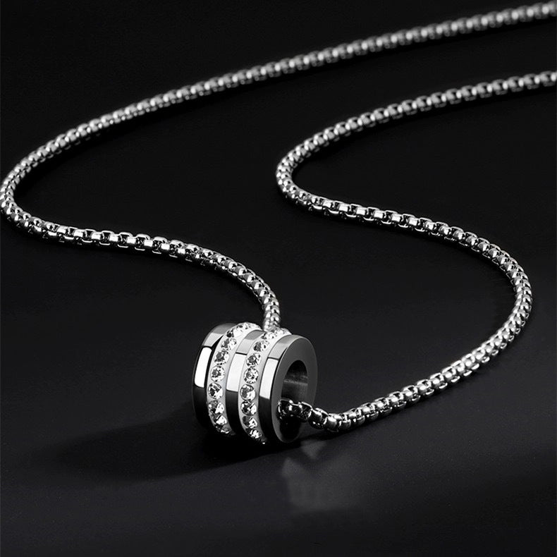 Stainless Steel Silver-Plated Artificial Stones Studded Chain