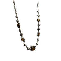 Stainless Steel Silver-Plated Artificial Stones Minimal Necklace